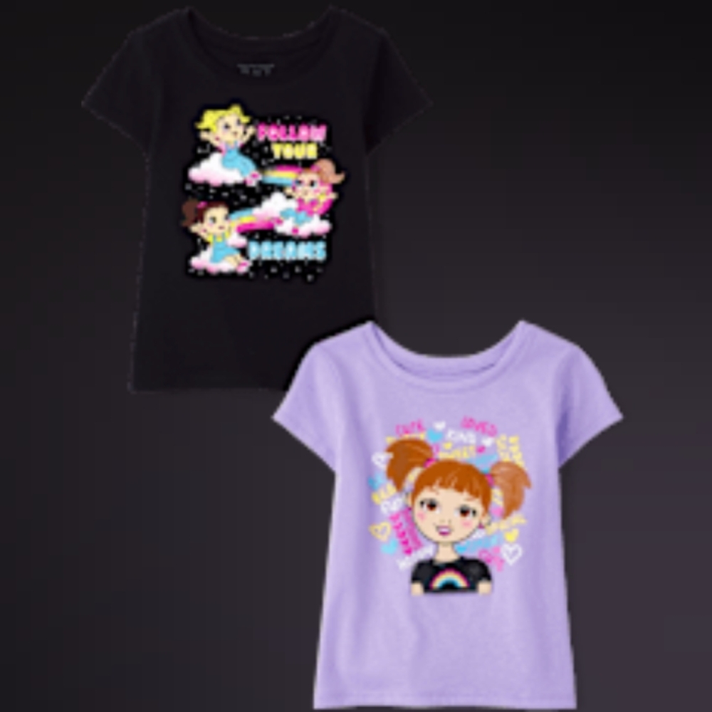 Black and Purple Graphic T-Shirts